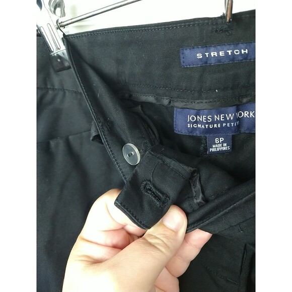 Jones New York Woman 6P Black Trouser Slacks Pant Flat Front Straight - Picture 7 of 10